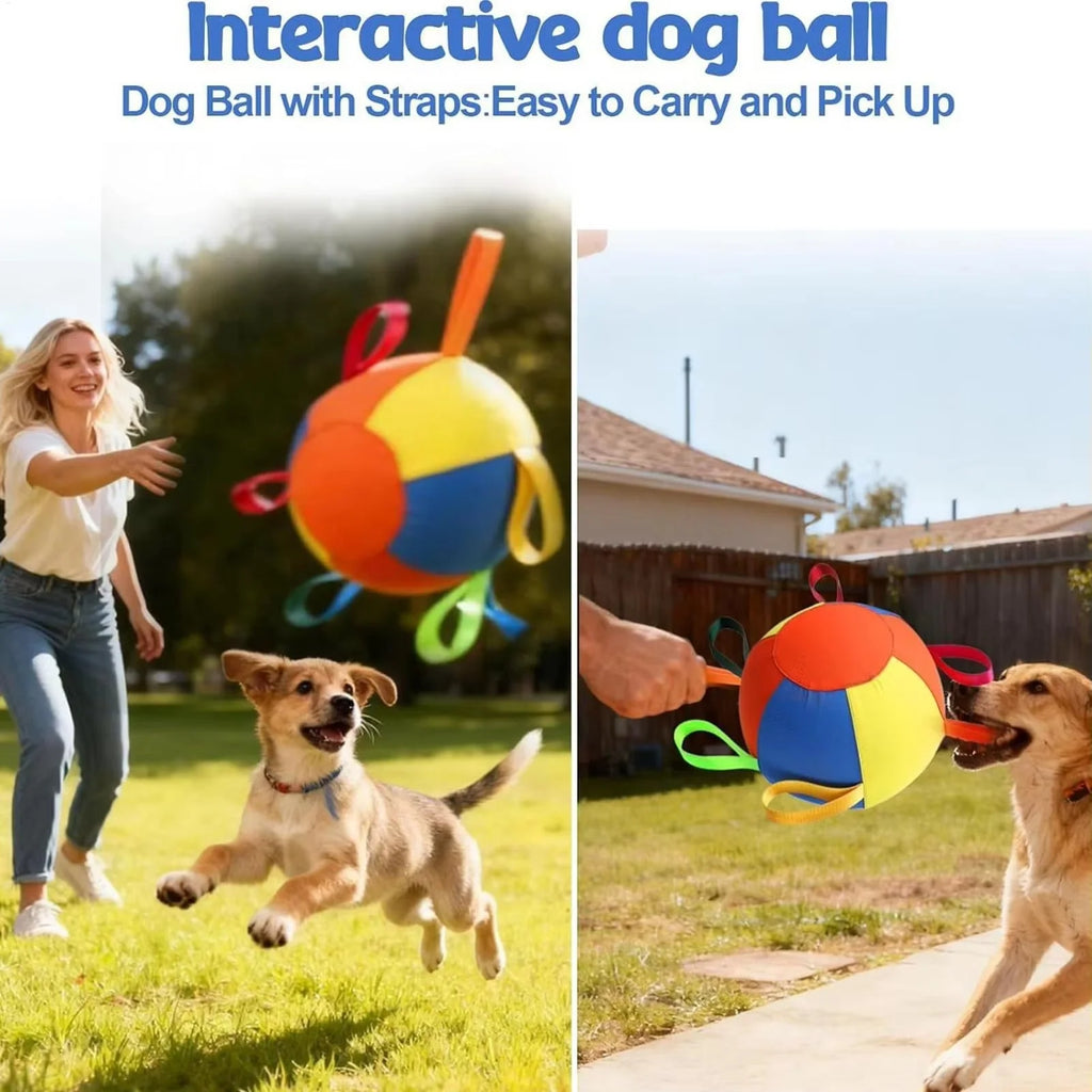 Herding Ball for Dogs & Horses - Tear-Resistant Inflatable Toy with Heavy-Duty Handle Cover & Pump - Durable Exercise Ball for Large Pets