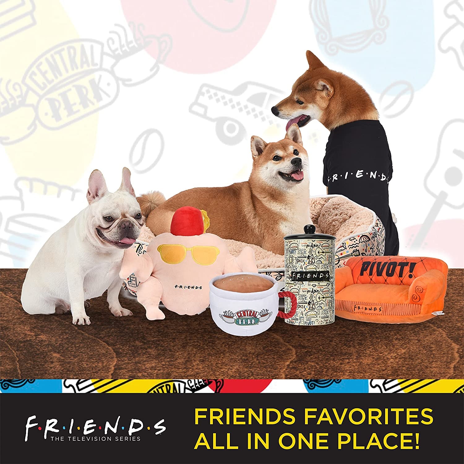 Friends the TV Show City Doodle Dog Harness for Small Dogs, Small (S) | Blue Small Dog Harness, No Pull Dog Harness with D-Ring | Machine Washable Friends Merch for Dogs from Friends TV Show