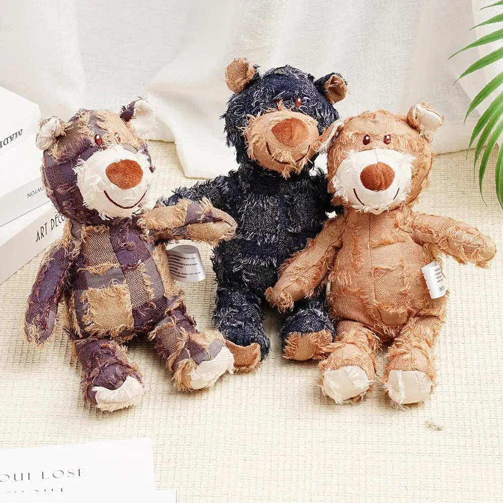 NEW Indestructible Robust Bear Dog Stuffed Animals Chew Toy,Dog Squeaky Toys Training Interactive Play Teething Toys