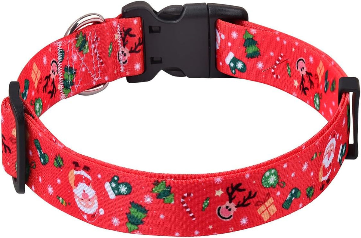 Christmas Dog Collar, for Small Dogs, Christmas,S | Neck Fit 9.8"-15.7", Multiple Patterns，4 Sizes for Small Medium Large Dogs, Comfortable for Walks and Outdoor Hikes