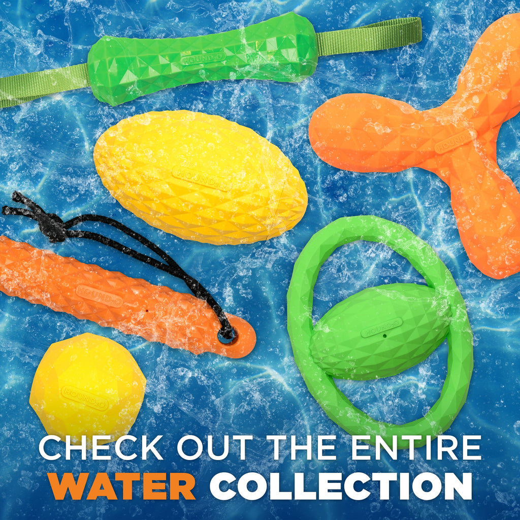 Dog Toys | Squeaky Fetch Ball, Orange | Durable & Floating Outdoor Toy for Dogs