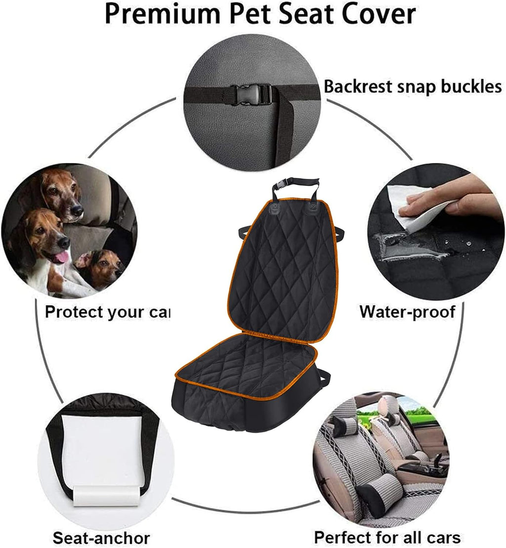 Dog Car Seat Cover for Cars Suvs Trucks, Thicked 600D Oxford Heavy Duty Waterproof Front Car Seat Covers for Dogs Durable Nonslip Padded Pet Car Seat Protector with Side Flaps, 2 Pack | Thicked 600D Oxford,Heavy Duty, Waterproof,Durable, Nonslip Padded Pe