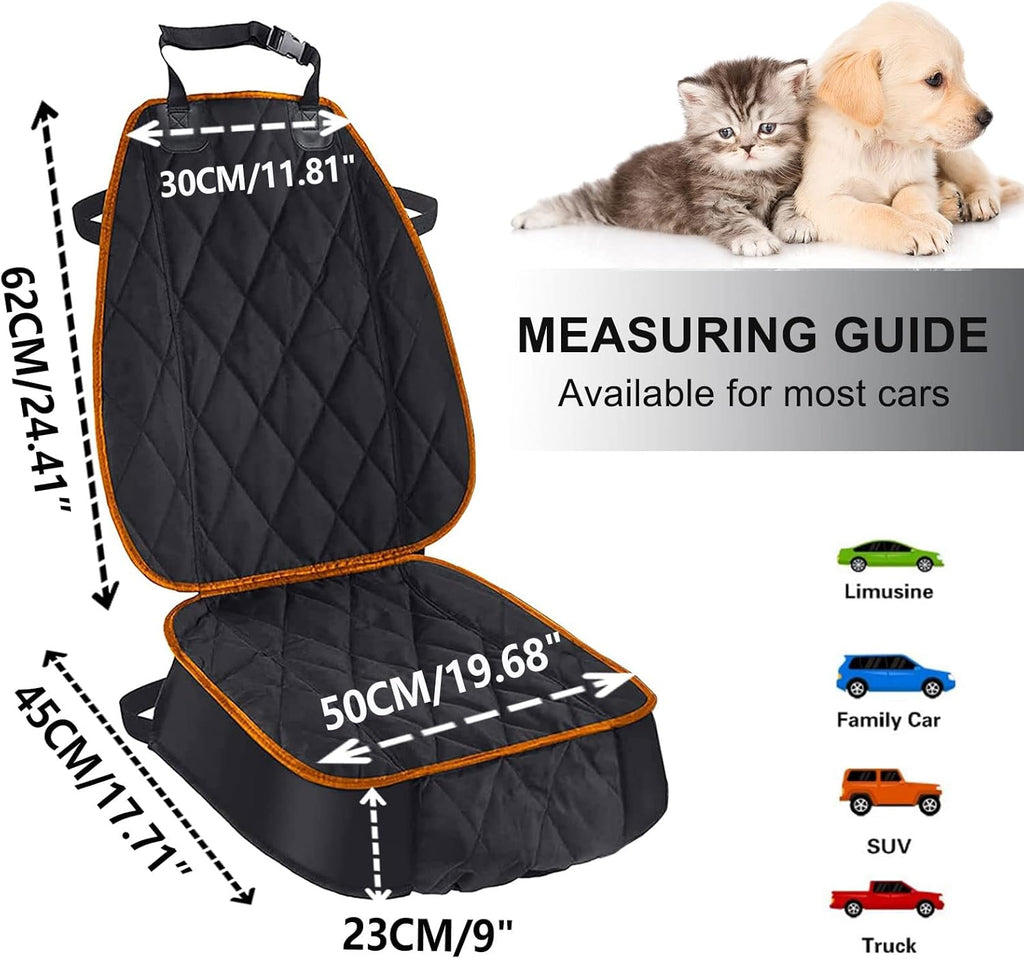 Dog Car Seat Cover for Cars Suvs Trucks, Thicked 600D Oxford Heavy Duty Waterproof Front Car Seat Covers for Dogs Durable Nonslip Padded Pet Car Seat Protector with Side Flaps, 2 Pack | Thicked 600D Oxford,Heavy Duty, Waterproof,Durable, Nonslip Padded Pe