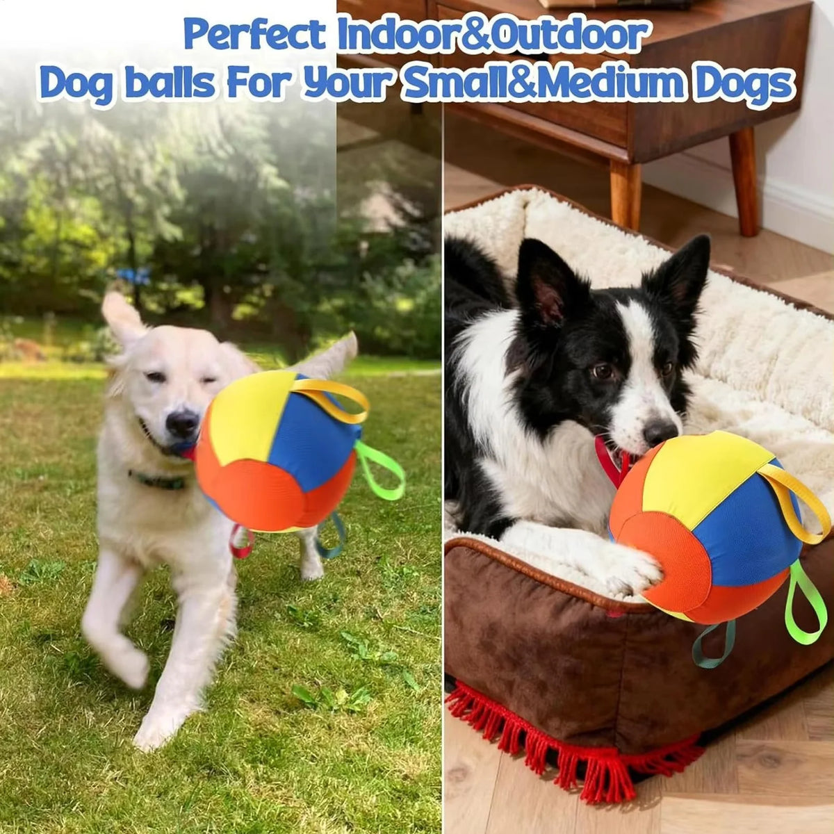 Herding Ball for Dogs & Horses - Tear-Resistant Inflatable Toy with Heavy-Duty Handle Cover & Pump - Durable Exercise Ball for Large Pets