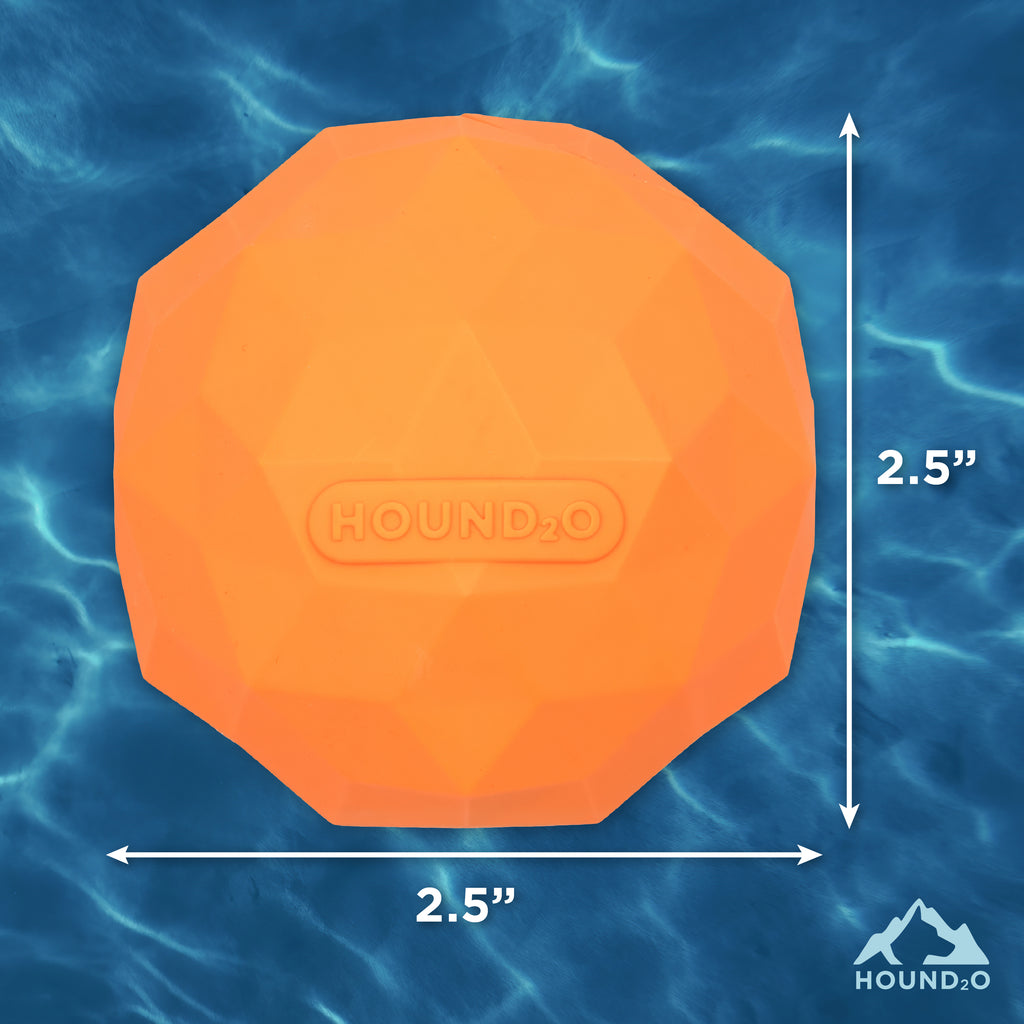 Dog Toys | Squeaky Fetch Ball, Orange | Durable & Floating Outdoor Toy for Dogs