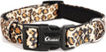 Leopard Pattern Dog Collar, Polyester Webbing, Padded with Neoprene, Soft and Comfortable for Small Medium Large Dogs.(S, Leopard)