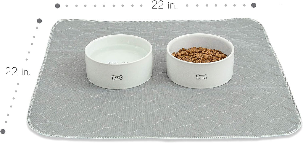 Grey Washable Reusable Pee Pads, Leak-Proof (22X22, 4Pk) | for Potty Training, Whelping & Crate Lining. OEKO-TEX, Chemical-Free.