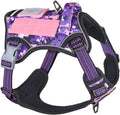 Tactical Dog Harness for Small Dogs No Pull, Famous TIK Tok No Pull Puppy Harness, Fit Smart Reflective Pet Walking Harness for Training, Adjustable Dog Vest Harness with Handle Purple Camo XS