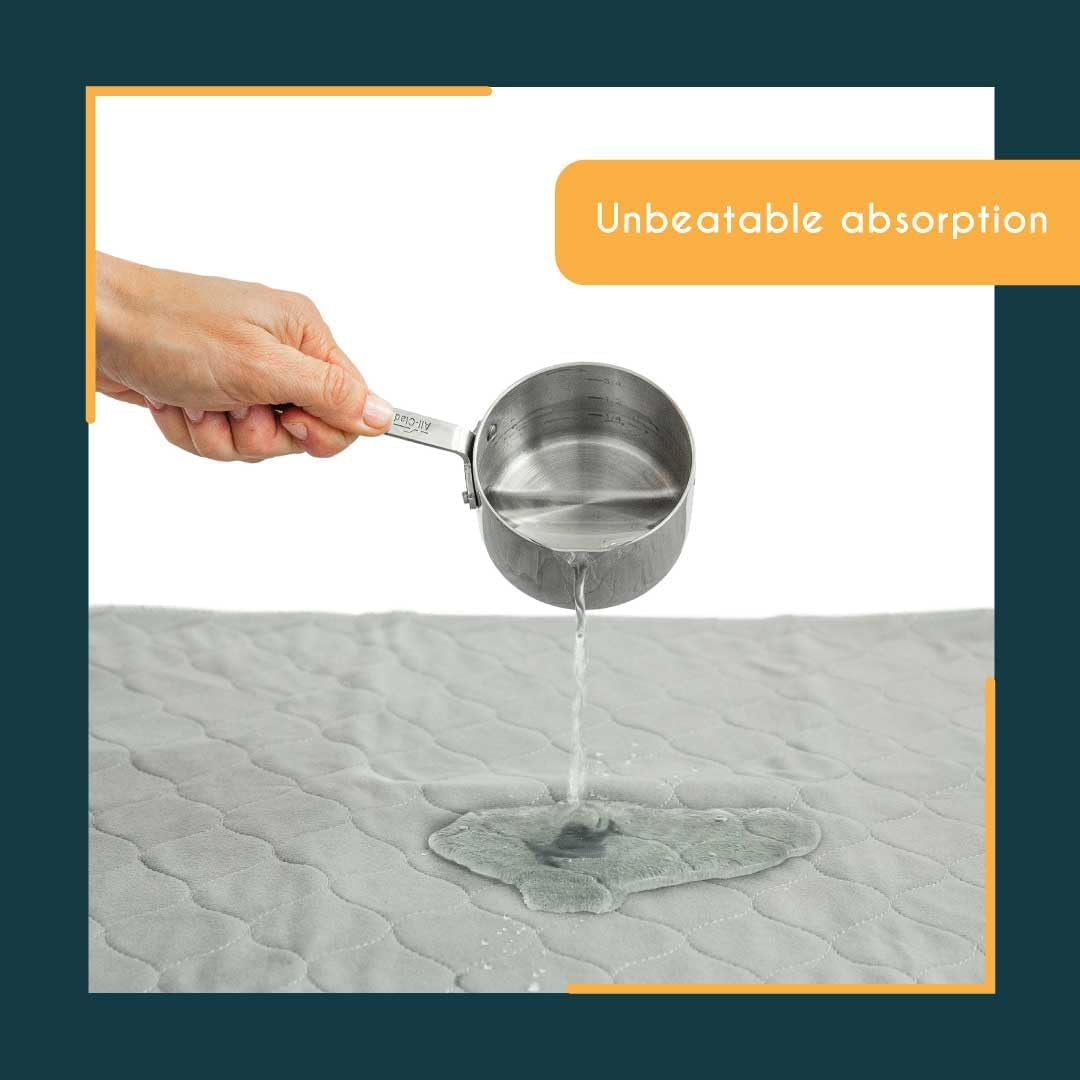 Grey Washable Reusable Pee Pads, Leak-Proof (22X22, 4Pk) | for Potty Training, Whelping & Crate Lining. OEKO-TEX, Chemical-Free.