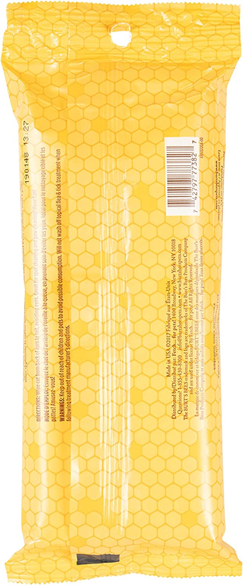 Burts Bees for Pets Cat Dander Remover Wipes, Unscented, 50 Count | Colloidal Oat Flour and Aloe Soothe Dry Skin and Reduce Flaking, Gentle Grooming for Cats and Kittens
