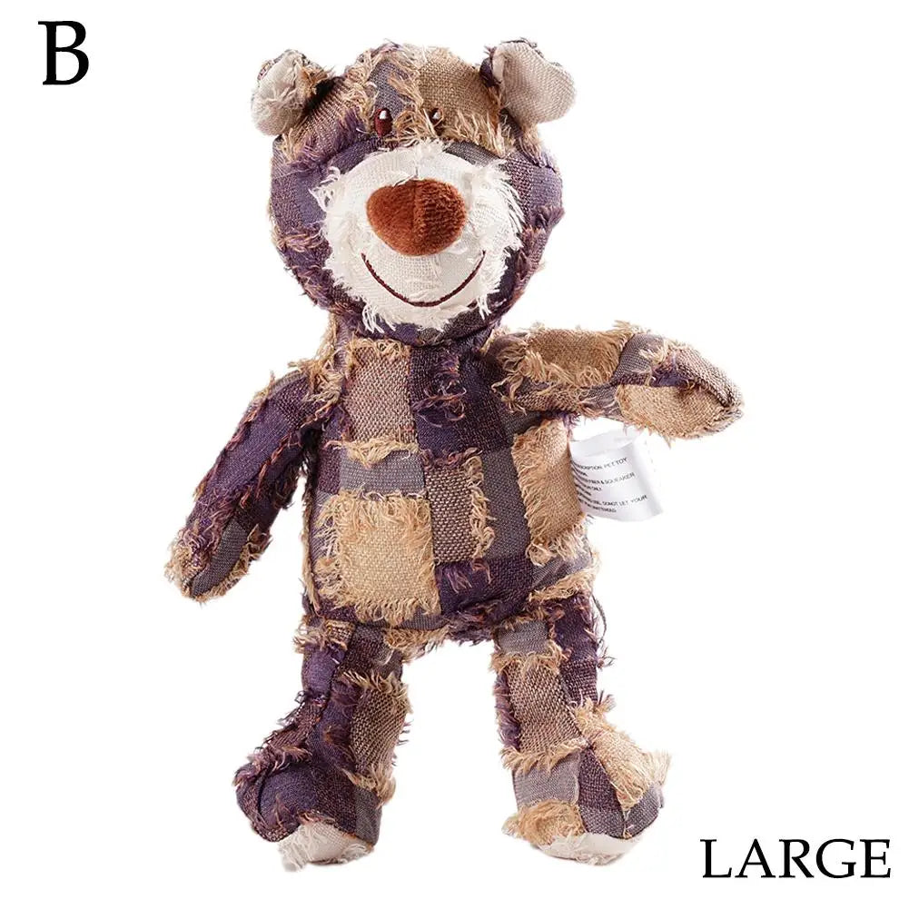 NEW Indestructible Robust Bear Dog Stuffed Animals Chew Toy,Dog Squeaky Toys Training Interactive Play Teething Toys