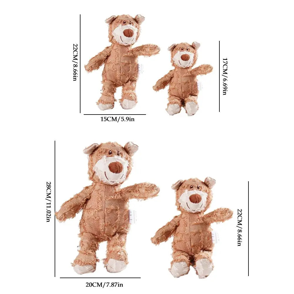NEW Indestructible Robust Bear Dog Stuffed Animals Chew Toy,Dog Squeaky Toys Training Interactive Play Teething Toys