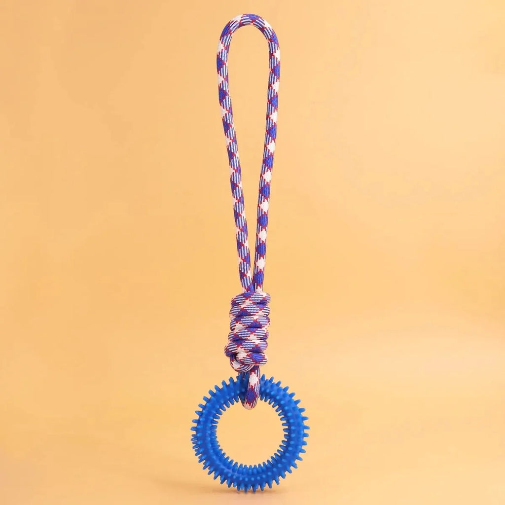 Dog Toys Chew Resistant Nylon Rope Toys Pet Colorful Woven Knot Rubber Toys Dog Self Fun Outdoor Swimming Toys Pet Supplies