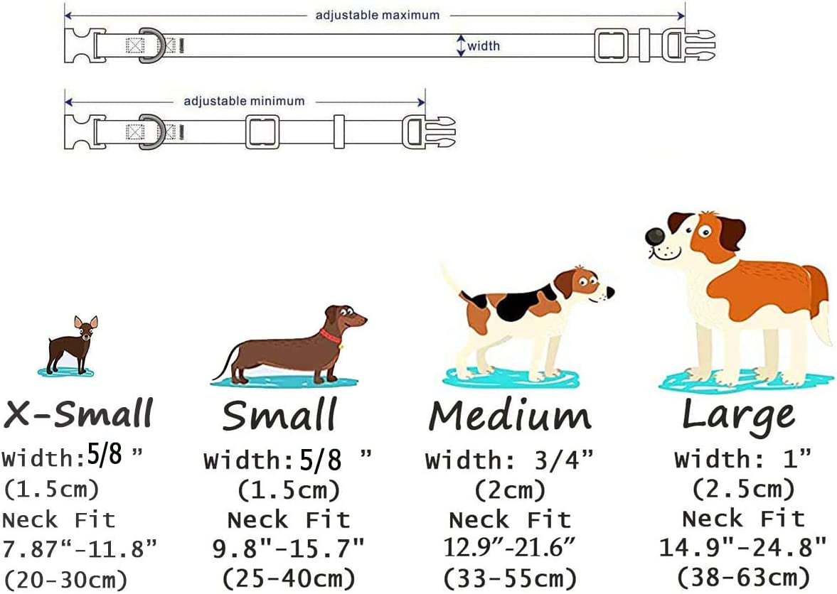 Christmas Dog Collar, for Small Dogs, Christmas,S | Neck Fit 9.8"-15.7", Multiple Patterns，4 Sizes for Small Medium Large Dogs, Comfortable for Walks and Outdoor Hikes