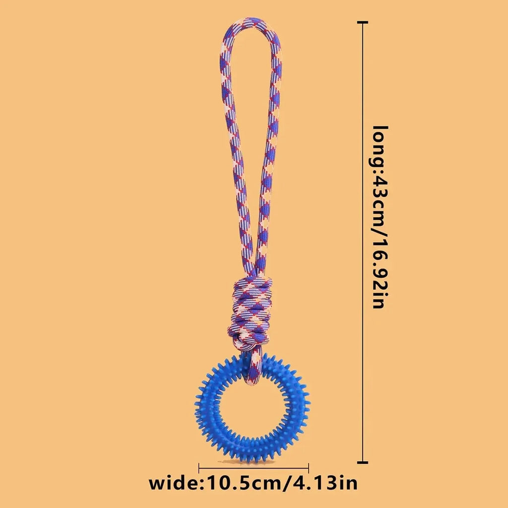 Dog Toys Chew Resistant Nylon Rope Toys Pet Colorful Woven Knot Rubber Toys Dog Self Fun Outdoor Swimming Toys Pet Supplies