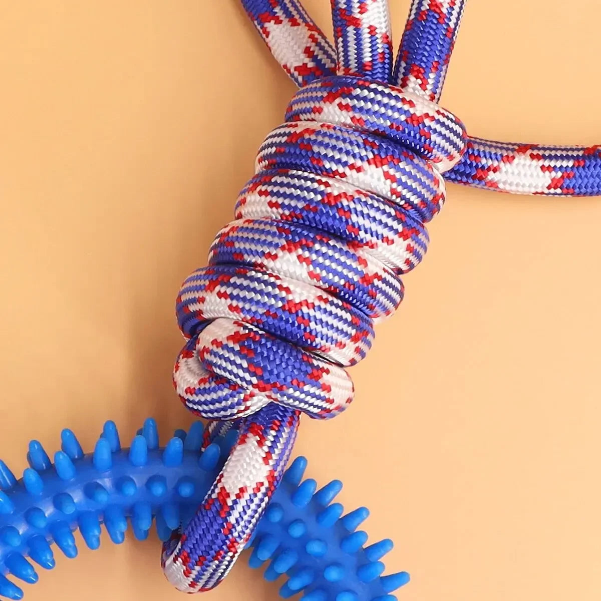 Dog Toys Chew Resistant Nylon Rope Toys Pet Colorful Woven Knot Rubber Toys Dog Self Fun Outdoor Swimming Toys Pet Supplies