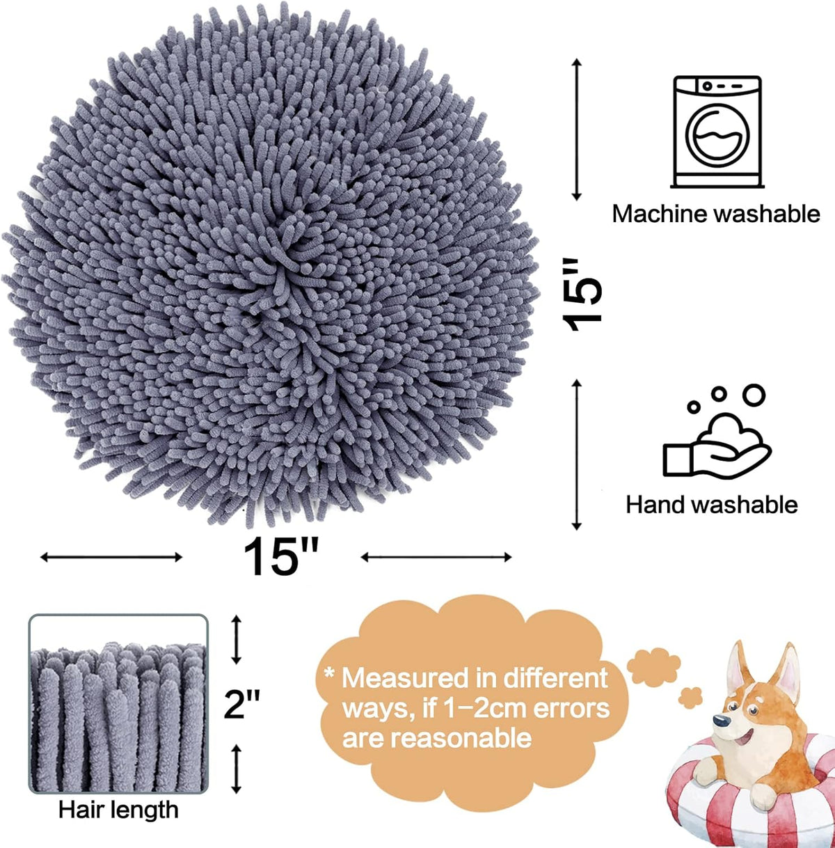 Snuffle Mat for Dogs Food Mat Dog Puzzle Toys Slow Feeder Interactive Feed Game Pet Foraging Mat for Smell Training and Stress Relief(Grey)