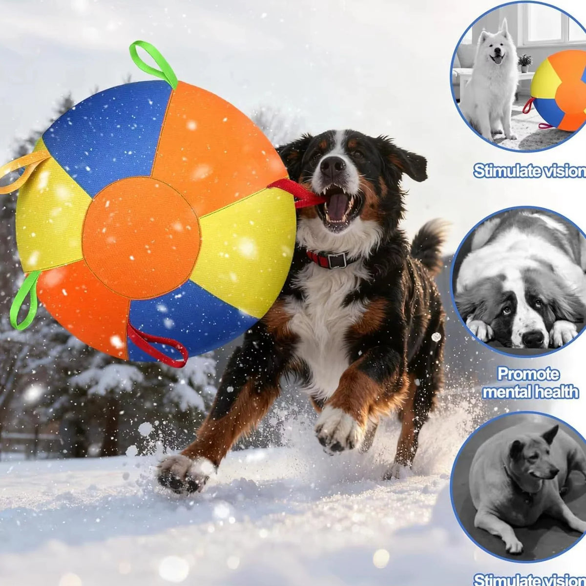 Herding Ball for Dogs & Horses - Tear-Resistant Inflatable Toy with Heavy-Duty Handle Cover & Pump - Durable Exercise Ball for Large Pets